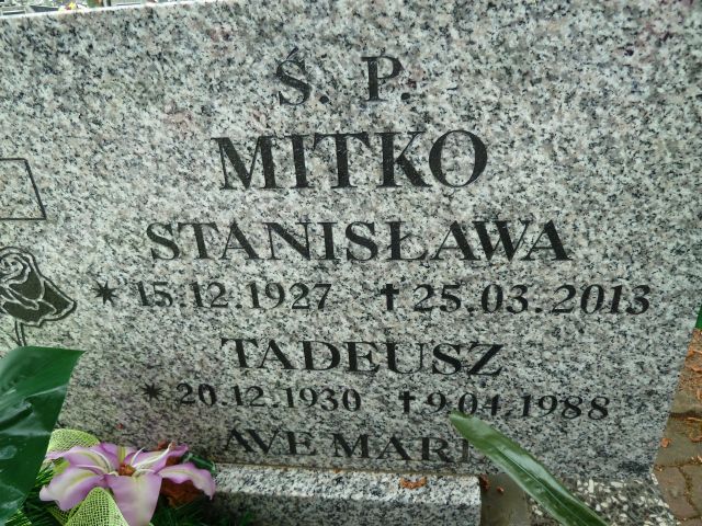 Stanisława Mitko 1927 Trzebiatów - Grobonet - Wyszukiwarka osób pochowanych