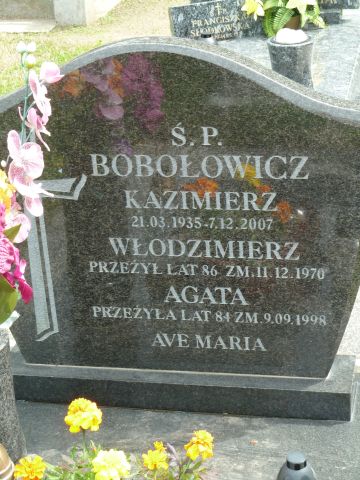 Grób Agata Bobołowicz