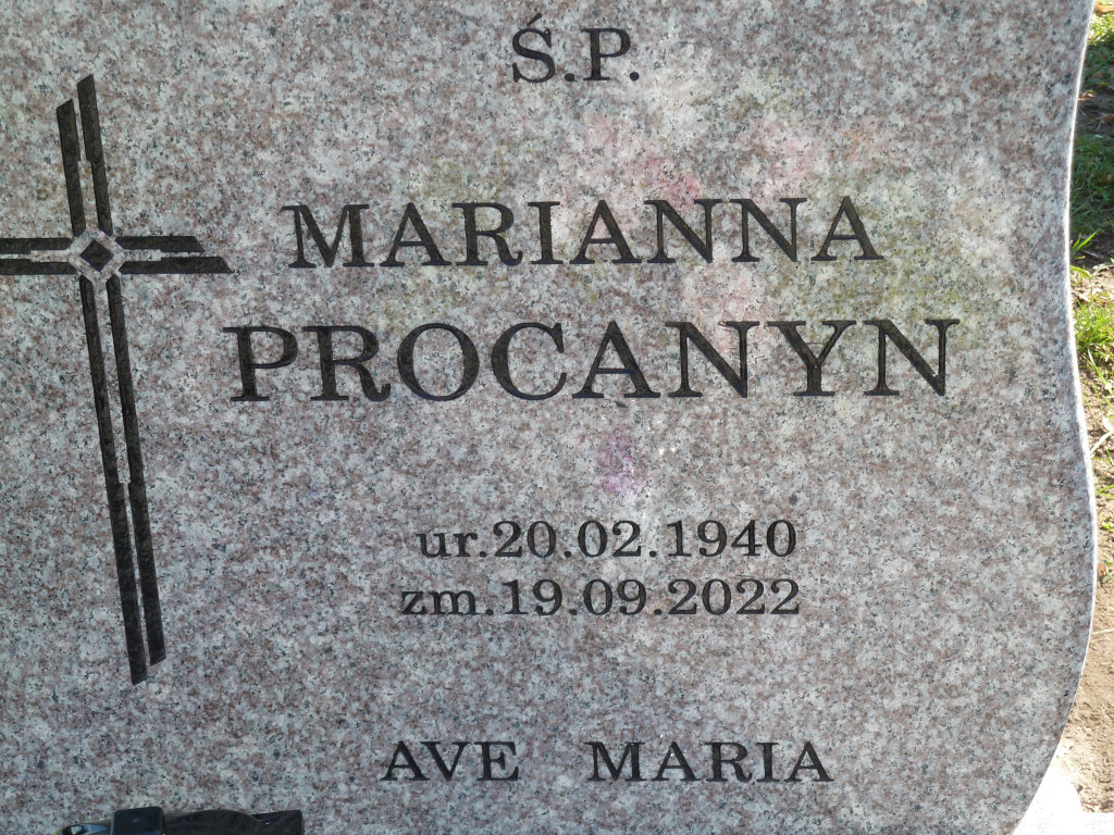 Marianna Procanyn 1940 Trzebiatów - Grobonet - Wyszukiwarka osób pochowanych