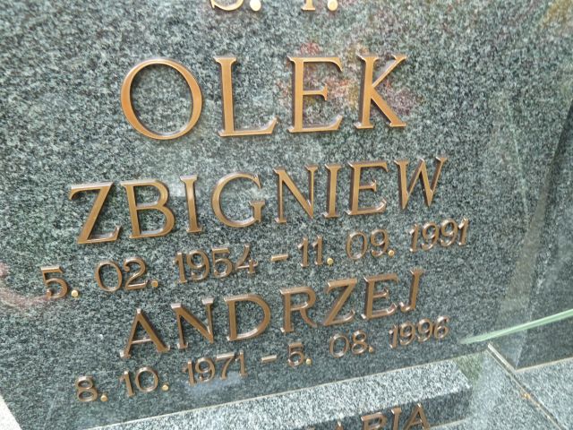 Zbigniew Olek 1954 Trzebiatów - Grobonet - Wyszukiwarka osób pochowanych