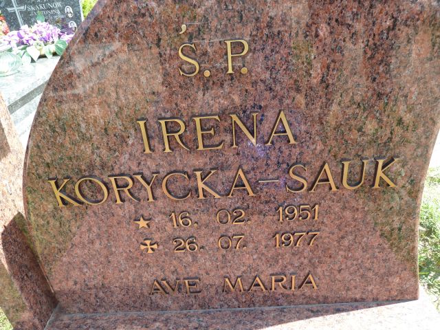 Grób Irena Korycka - Sauk